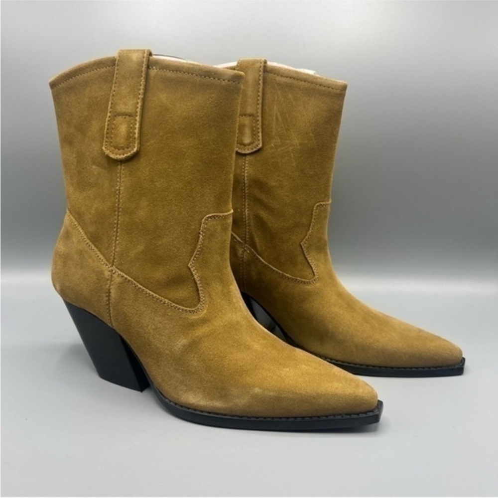 ZARA Cowboy Suede Ankle boots 3109/210 - Picture 2 of 14